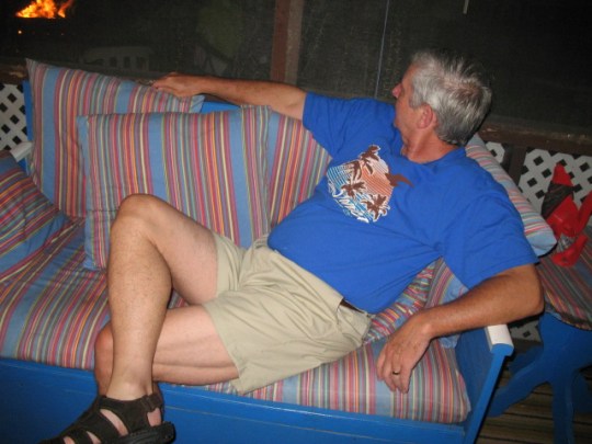 Bob enjoying some quiet time on the deck!